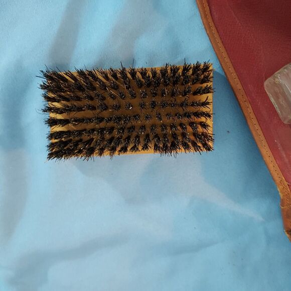 1950s Men’s Vintage Embossed Western Leather Vanity Kit Grooming Travel Case - Picture 8 of 13